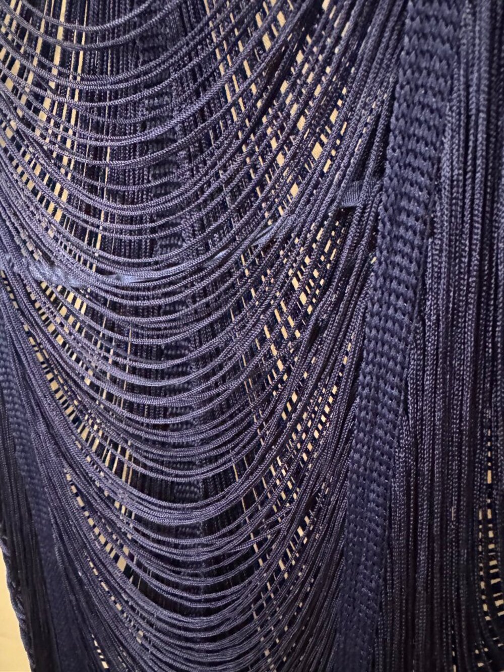 Dreamgirl Navy Drape Fringe Chemise Lingerie Racerback Babydoll Large 10102